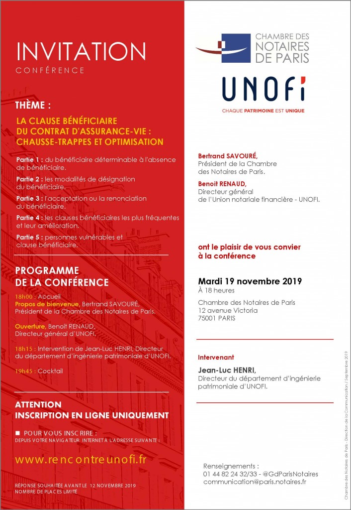 2019 - Unofi - Invitation conférence